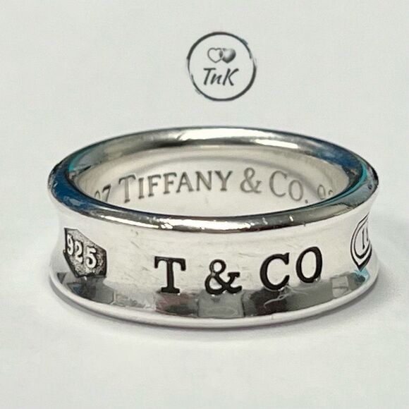 Unisex Tiffany & Co 1837 Concave Ring - sz 5.75-6.0 - 925 Silver - Picture 2 of 8